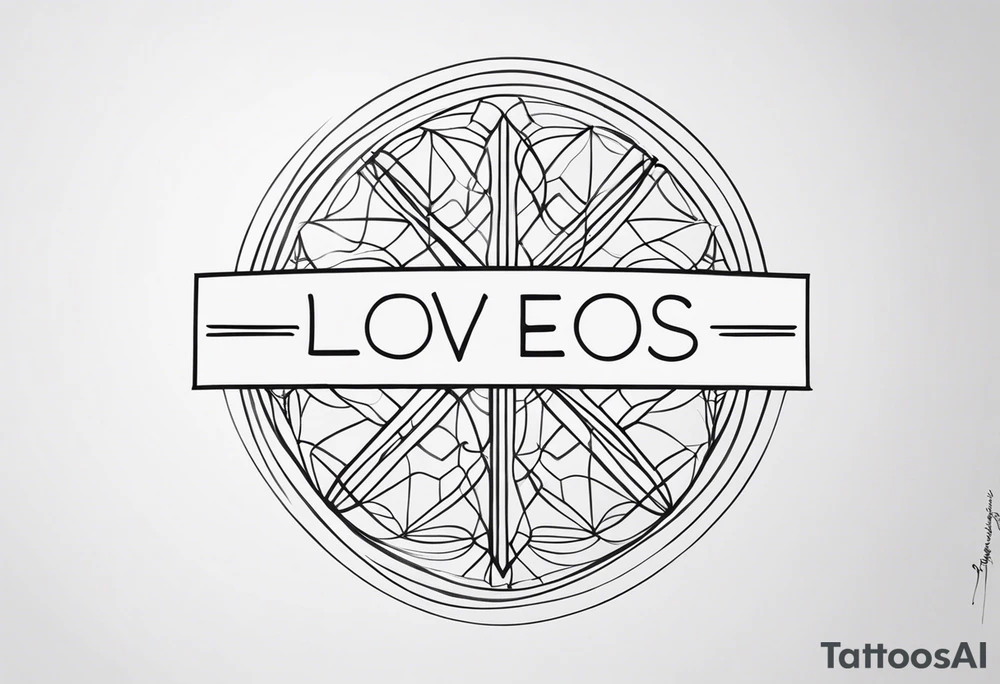 Simple quote that says love yours with a cross incorporated tattoo idea
