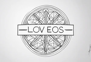 Simple quote that says love yours with a cross incorporated tattoo idea