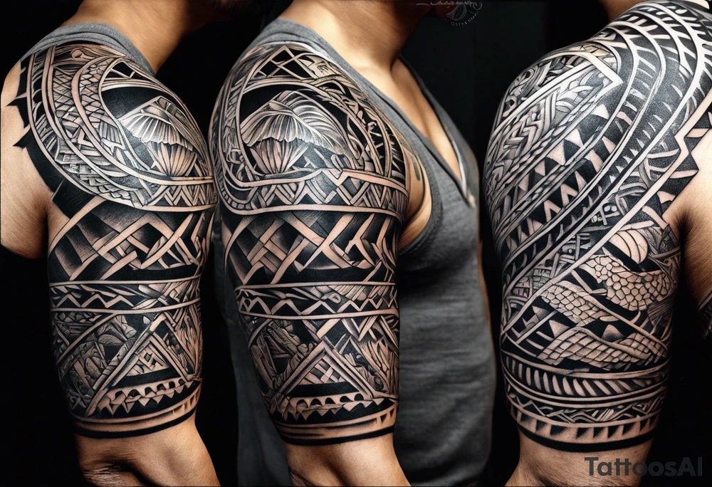 Polynesian shoulder tattoo idea