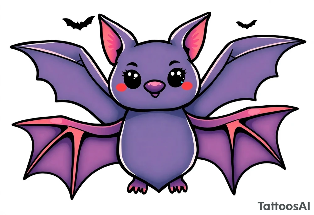 10 cute bats tattoo idea