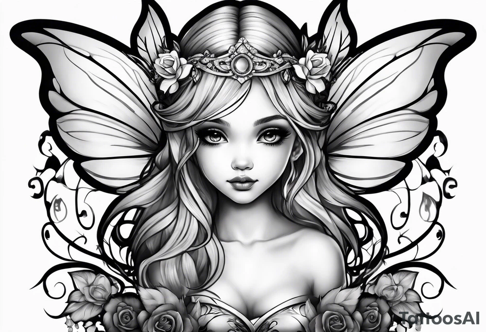 Beautiful fairy  baby tattoo idea