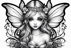 Beautiful fairy  baby tattoo idea