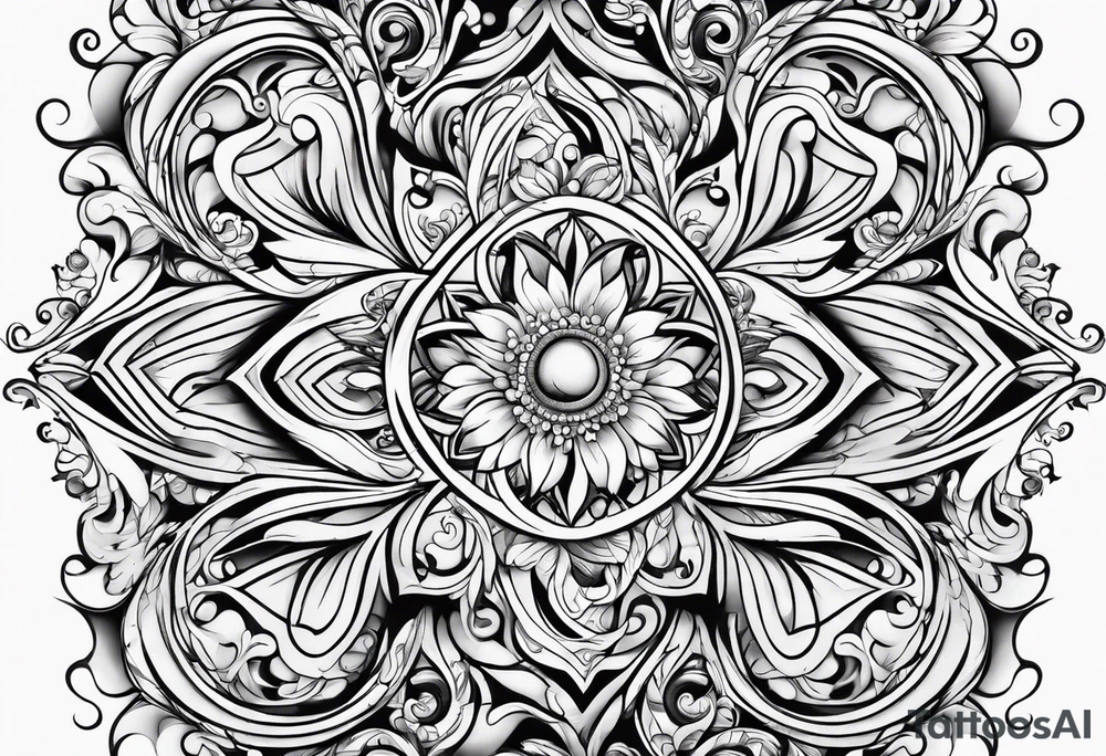 Swirls and whirls half sleeve tattoo idea