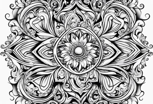 Swirls and whirls half sleeve tattoo idea