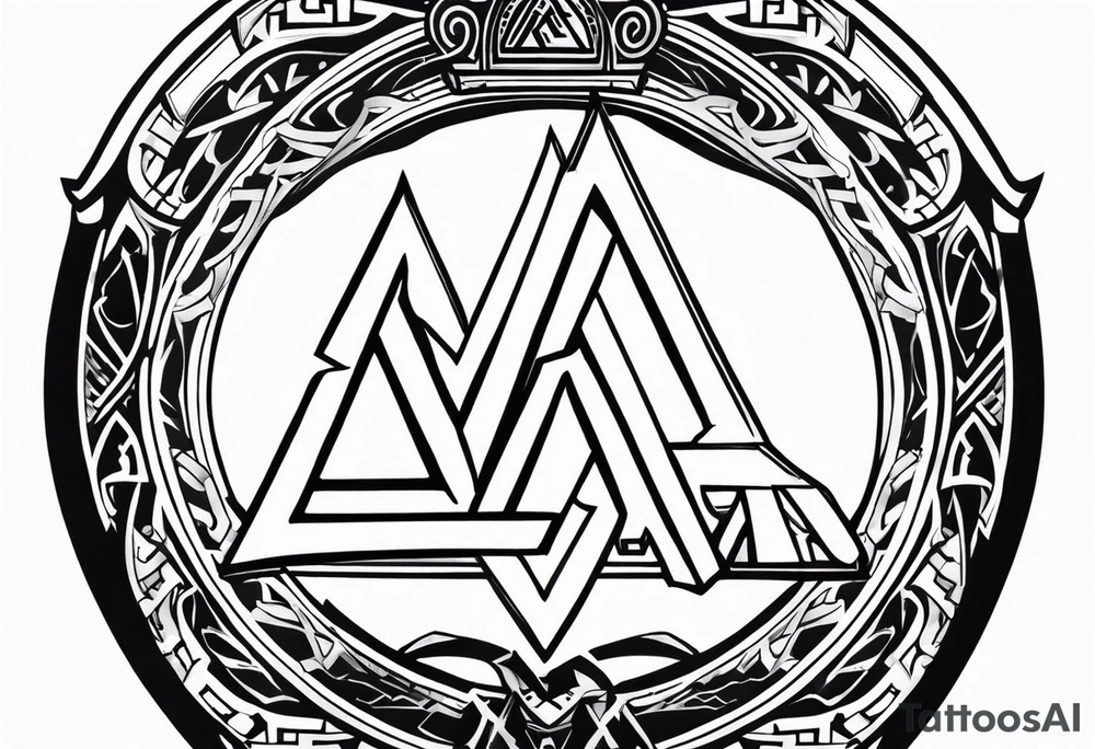 Valhalla shield sword valknut lion tattoo idea