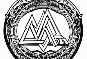 Valhalla shield sword valknut lion tattoo idea