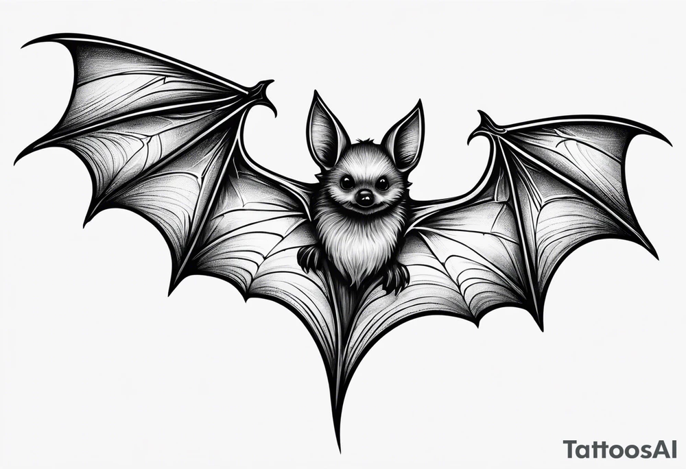 small simple bat tattoo idea