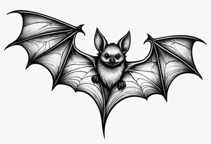 small simple bat tattoo idea