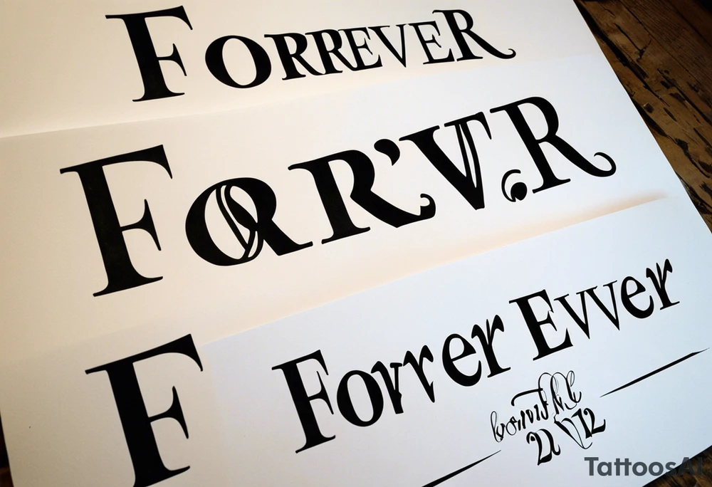 The words forever & Ever and Roman Numerals for 6,12,2012 tattoo idea