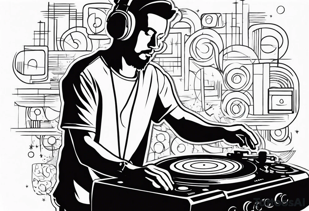 dj text tattoo idea