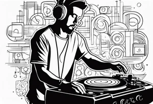 dj text tattoo idea