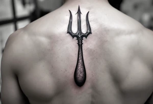 trident with large penis tattoo idea