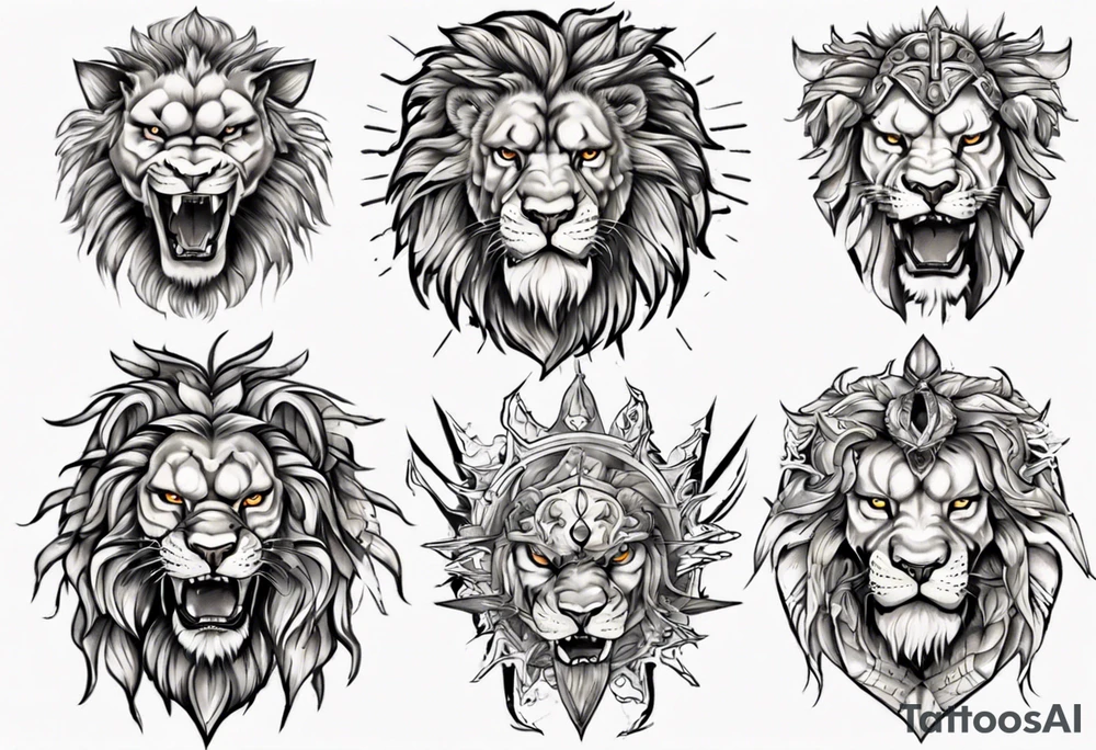 warrior lion tattoo idea