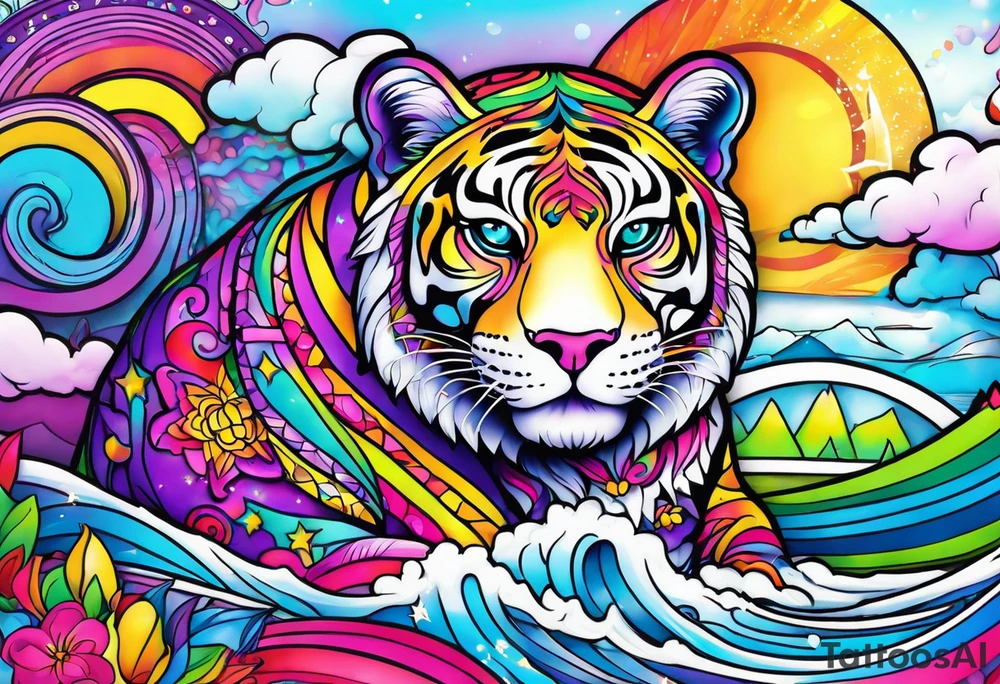 lisa frank inspired tattoo idea