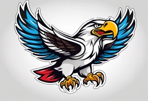 American football with a cartoon eagle tattoo idea