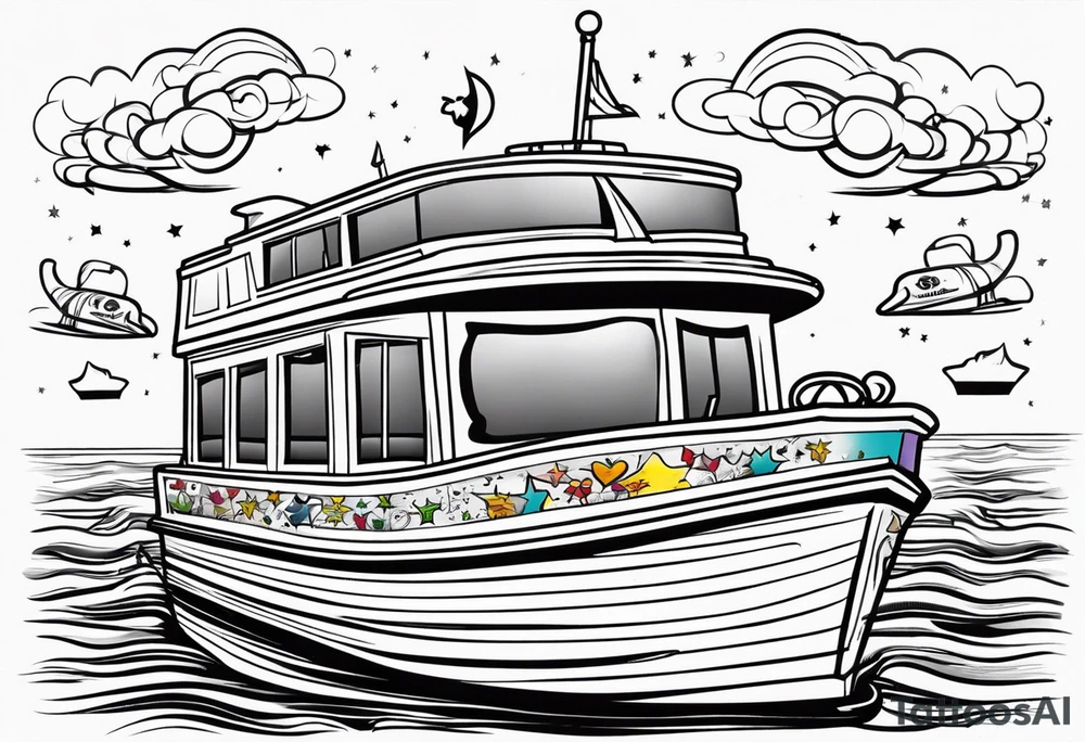 Pontoon boat memorial for dad tattoo idea
