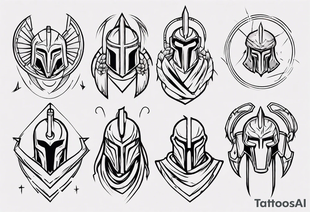 minimalist spartan 
fine-linework tattoo idea