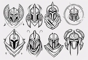 minimalist spartan 
fine-linework tattoo idea