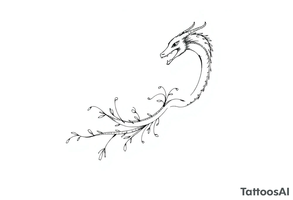 Dragão etéreo, narrativo, nascendo da magia do livro tattoo idea