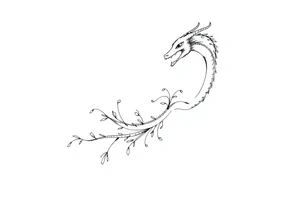 Dragão etéreo, narrativo, nascendo da magia do livro tattoo idea