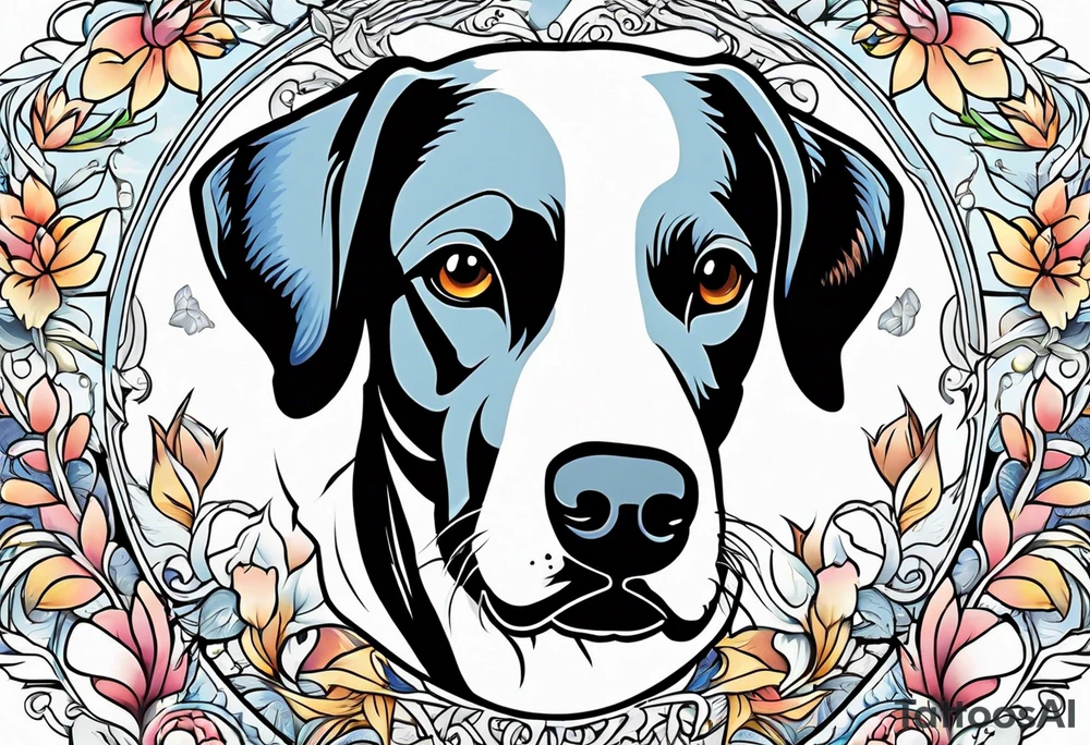 Dog bird tattoo idea