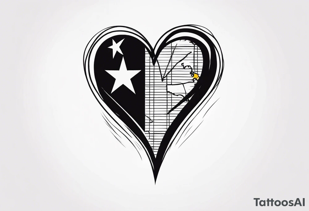 small tattoo
 NYC & Cuba inside a heart tattoo idea
