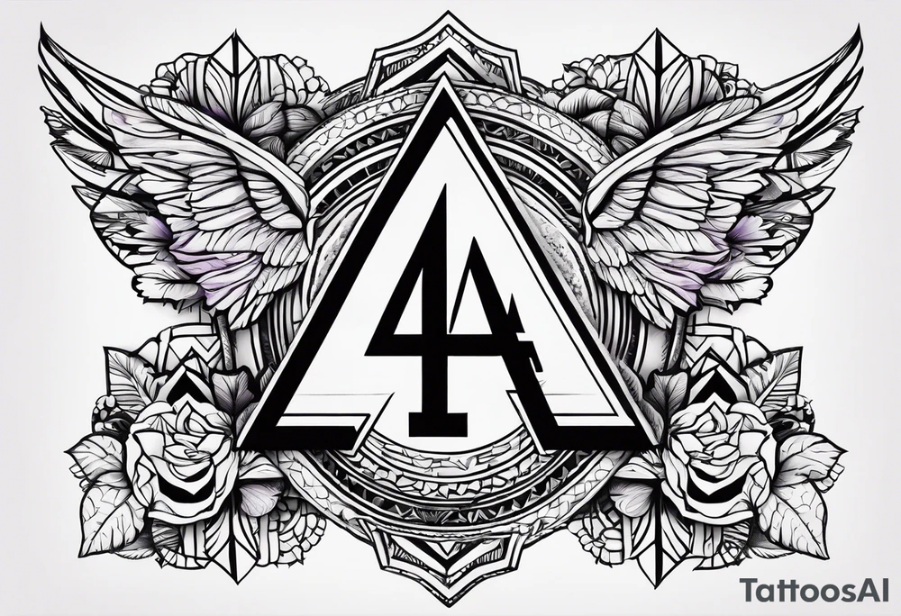 The number 444, god is greater than the highs and lows, the word grit, acronym ACE and a violet tattoo idea