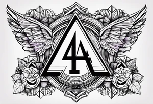 The number 444, god is greater than the highs and lows, the word grit, acronym ACE and a violet tattoo idea