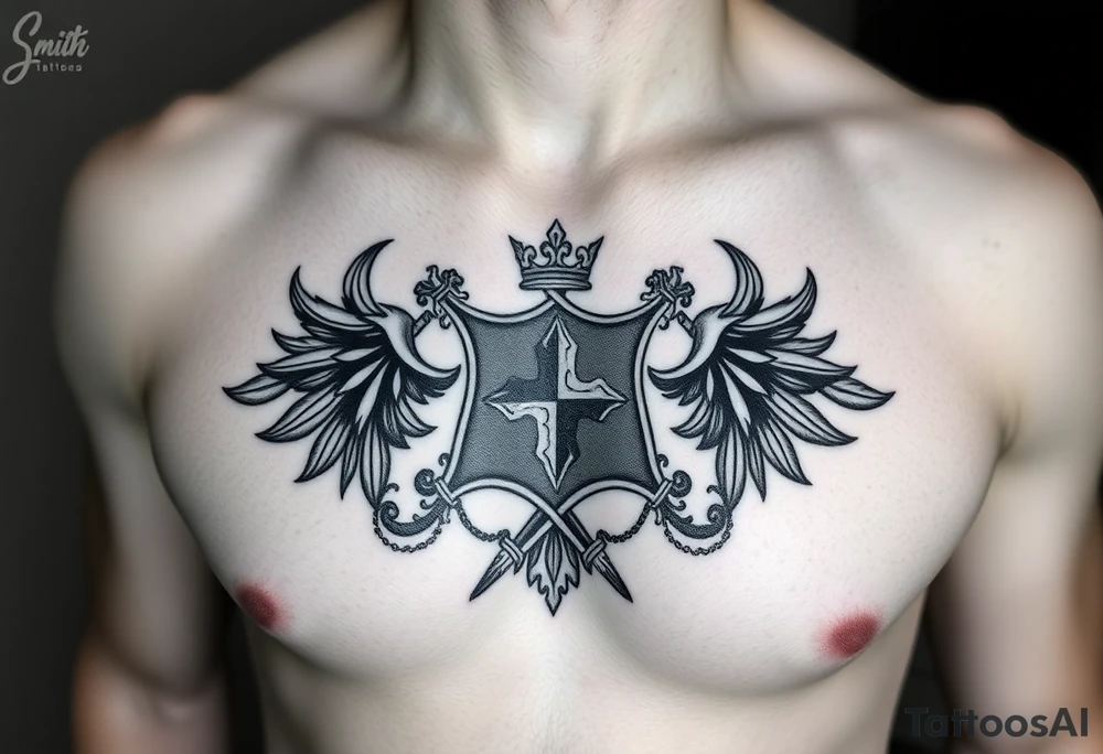 Smith, Irish crest. Mideval style.
Full chest tattoo idea tattoo idea