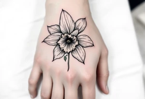 large daffodil with holly tattoo idea