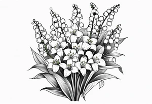 Lily of the valley Flower bouquet. Fine lines tattoo idea