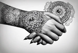 A hand holding fire tattoo idea