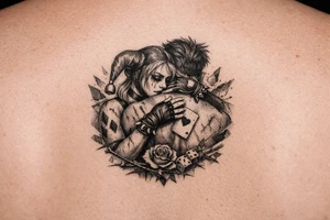 loving someone who repeatedly hurts you while holding onto the hope that your loyalty will finally make them accept you or change harley quinn tattoo tattoo idea