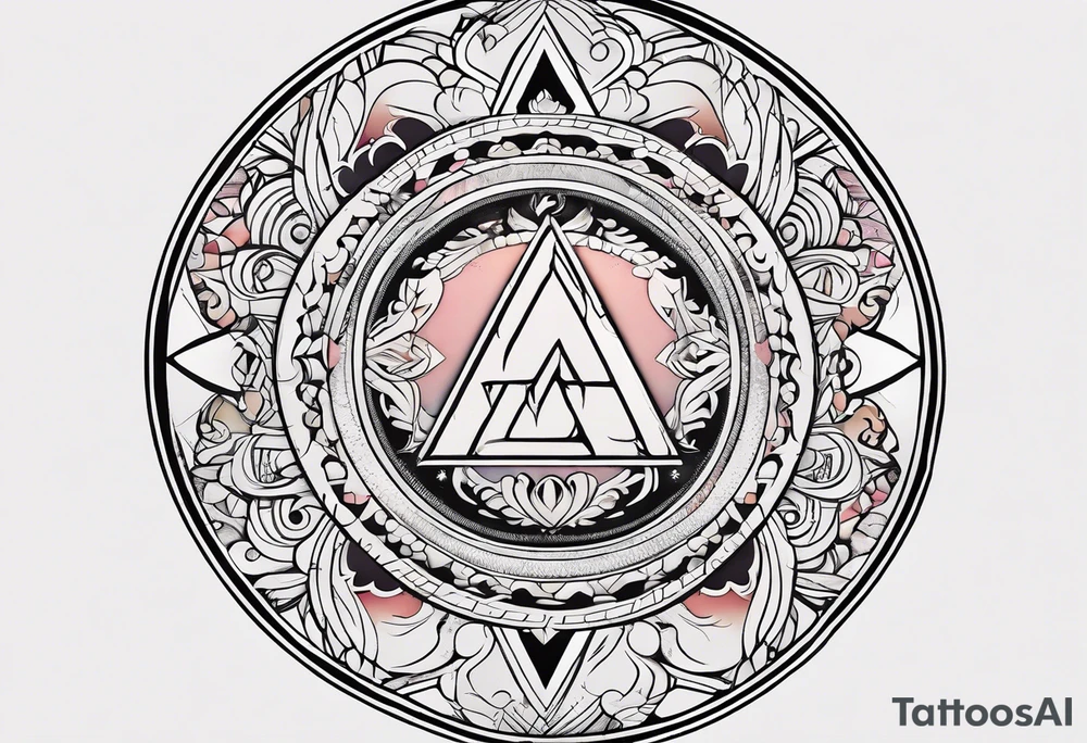letter delta inside a circle, subtle, girly, simplistic tattoo idea