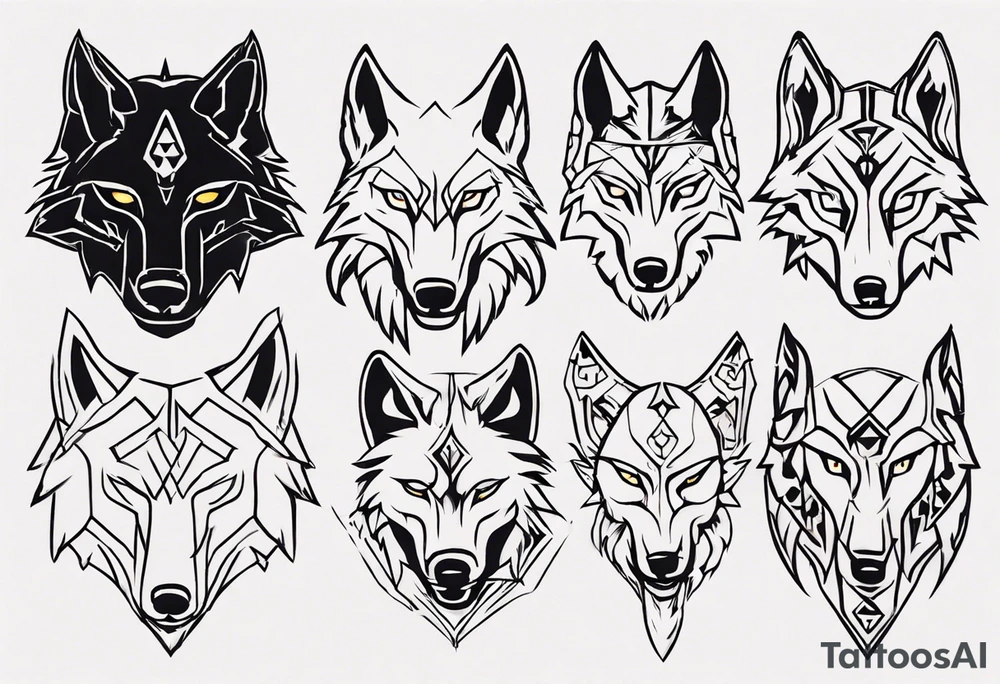 wolf head tattoo idea