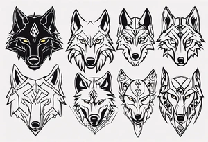 wolf head tattoo idea