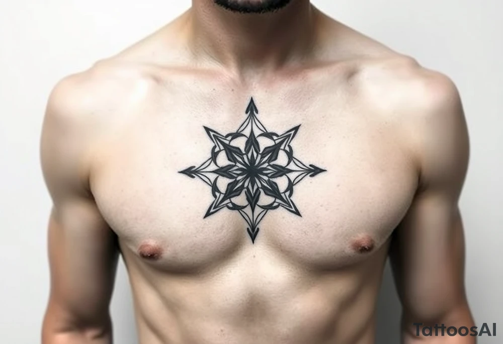 Four elements geometric tattoo idea