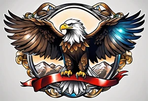 eagle holding a ribbon tattoo idea