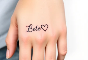 Letter B with a heart tattoo idea