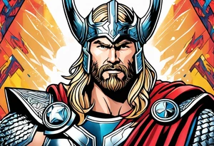 The Mighty Thor looking like the Chris Hemsworth version tattoo idea