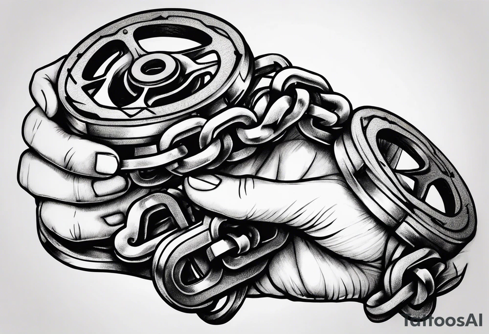 bicycle chain wrist tattoo idea