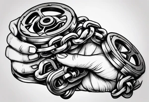 bicycle chain wrist tattoo idea