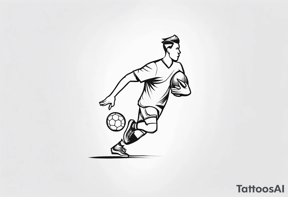 PERSON WITH FOOTBALL tattoo idea