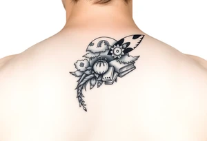 A black and white tattoo that will go on side of the wrist. This is for someone who loves ocean, travel and books. Something unique. tattoo idea