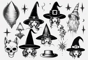 Cute witch hat tattoo idea