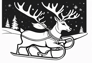 Santa Sleigh and Reindeer tattoo idea