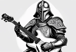 Armor of God knight with guitar tattoo idea