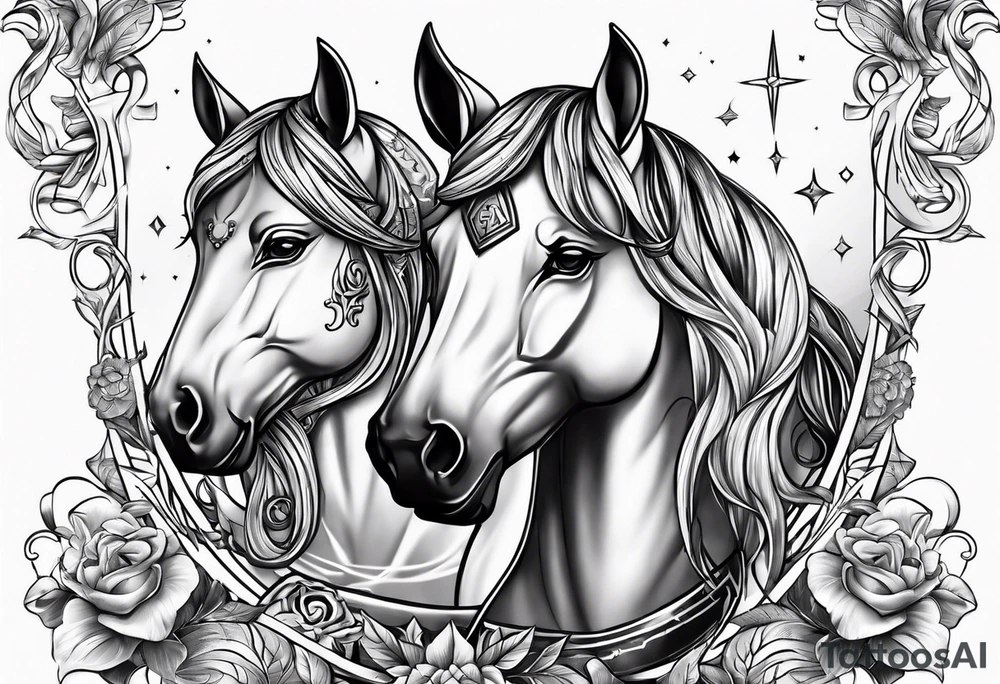 Leo and Sagittarius together tattoo idea