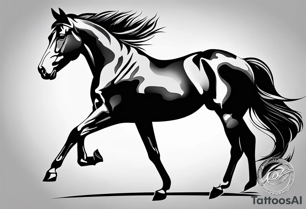 Horse portrait no shading tattoo idea