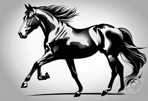 Horse portrait no shading tattoo idea